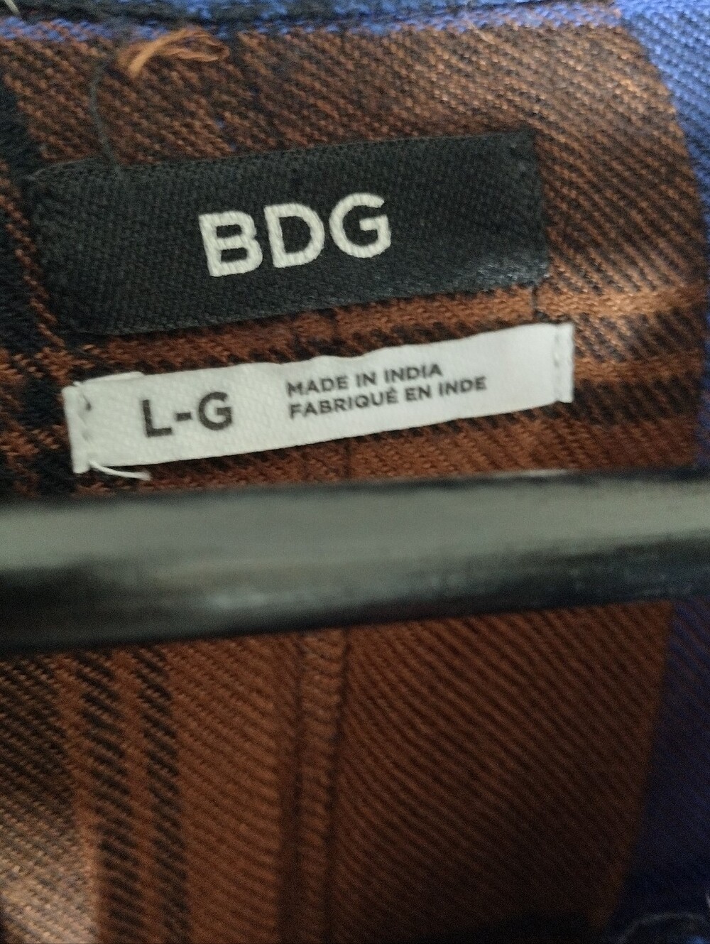 BDG Blue and Brown Plaid Button-Down Shirt - Picture 3 of 3
